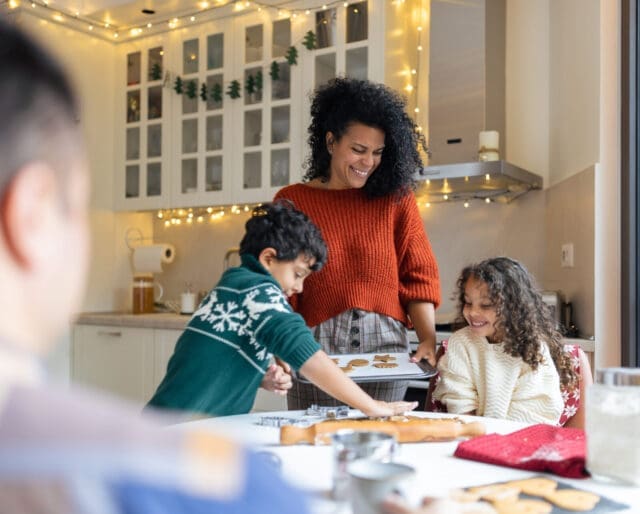 family bonding and baking together during the holiday season