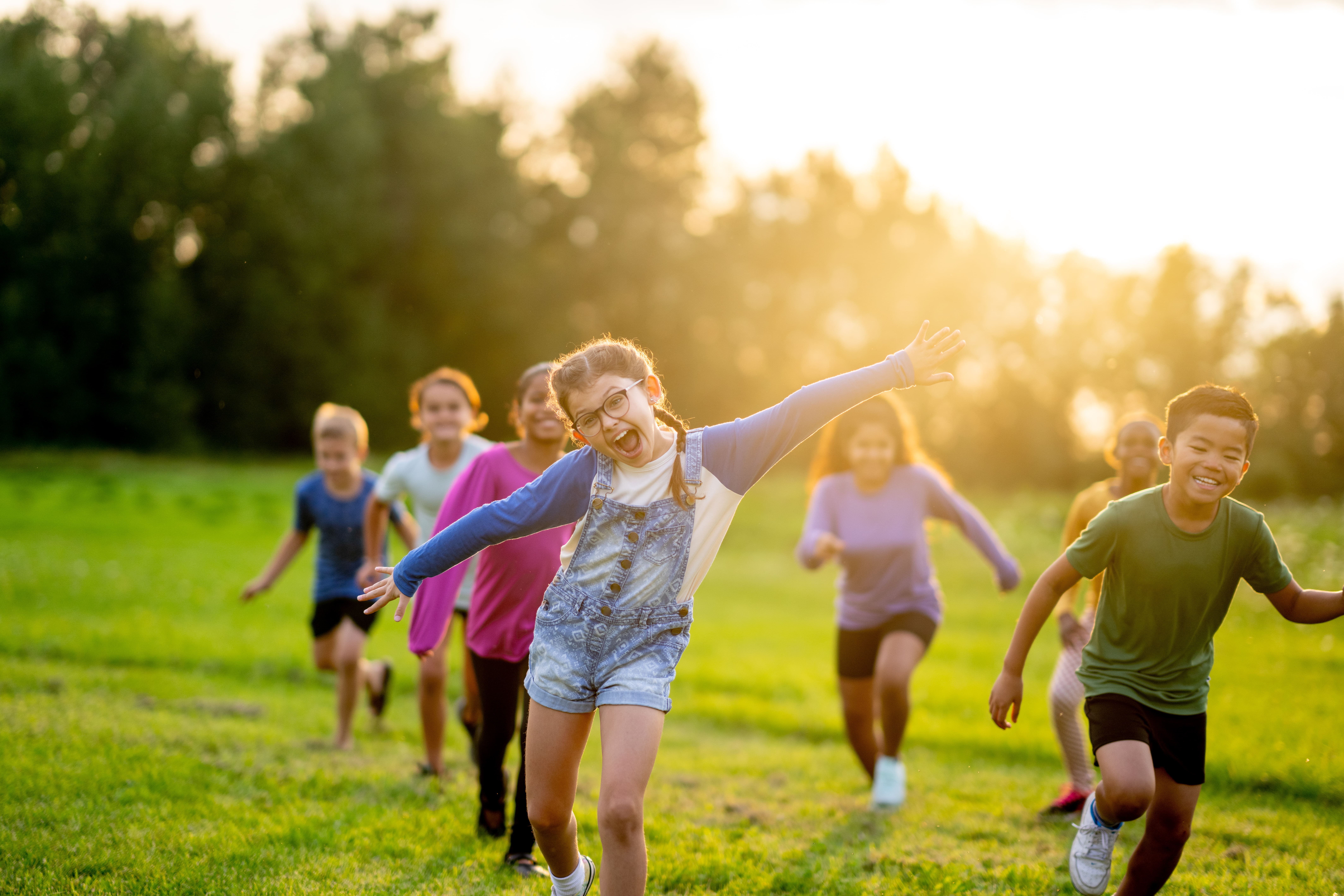 Children Running Outdoors